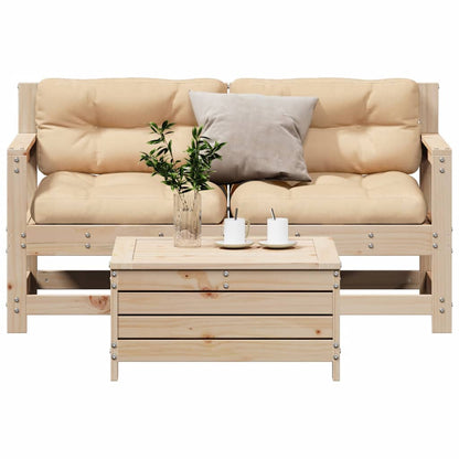 Set Divani da Giardino 3 pz con Cuscini Legno Massello di Pino - homemem39