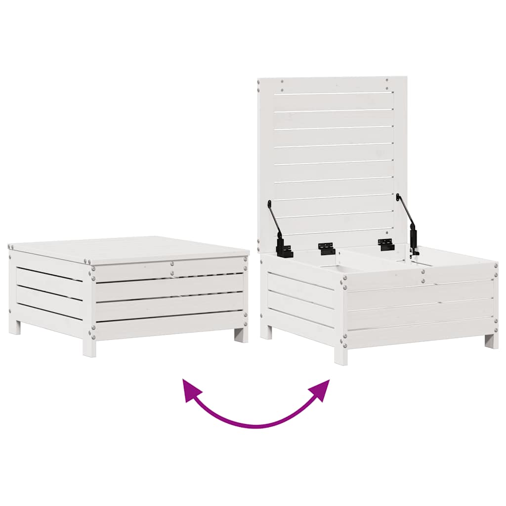 Set Salotto da Giardino 3 pz Cuscini Legno Massello Pino Bianco - homemem39