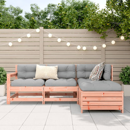 Set Divani da Giardino 4 pz in Legno Massello Abete Douglas