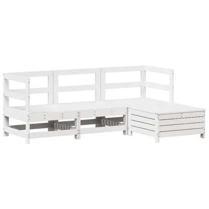 Set Salotto da Giardino 4 pz Bianco in Legno Massello di Pino - homemem39