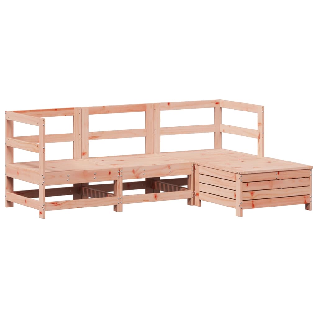 Set Divani da Giardino 4 pz in Legno Massello Abete Douglas
