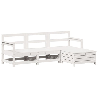 Set Salotto da Giardino 4 pz Bianco in Legno Massello di Pino | homemem39