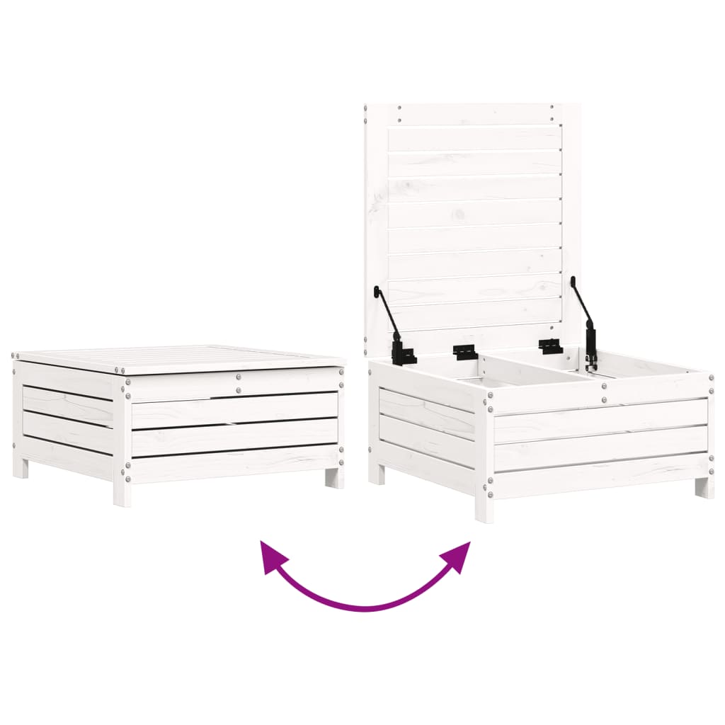 Set Salotto da Giardino 4 pz Bianco in Legno Massello di Pino | homemem39