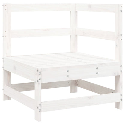 Set Divani da Giardino 6 pz Bianco in Legno Massello di Pino
