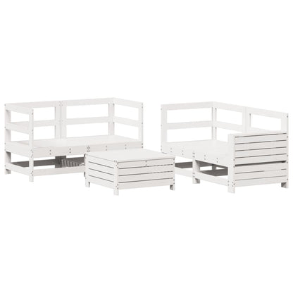 Set Salotto da Giardino 5 pz Bianco in Legno Massello di Pino - homemem39