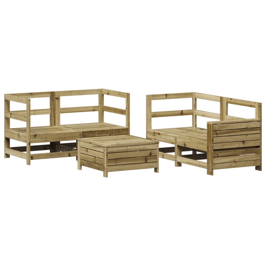 Set Divani da Giardino 5 pz in Legno Impregnato di Pino - homemem39
