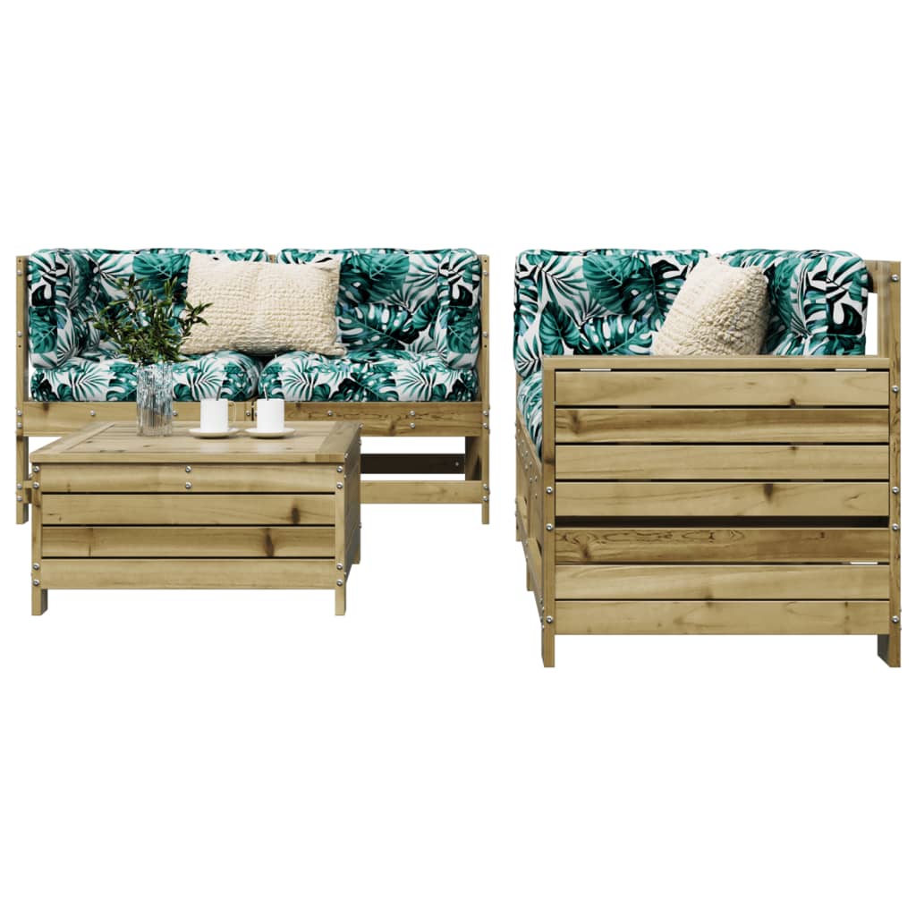 Set Divani da Giardino 5 pz in Legno Impregnato di Pino - homemem39