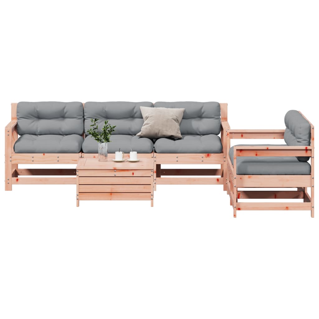 Set Divani Giardino 6 pz con Cuscini Legno Massello di Douglas - homemem39