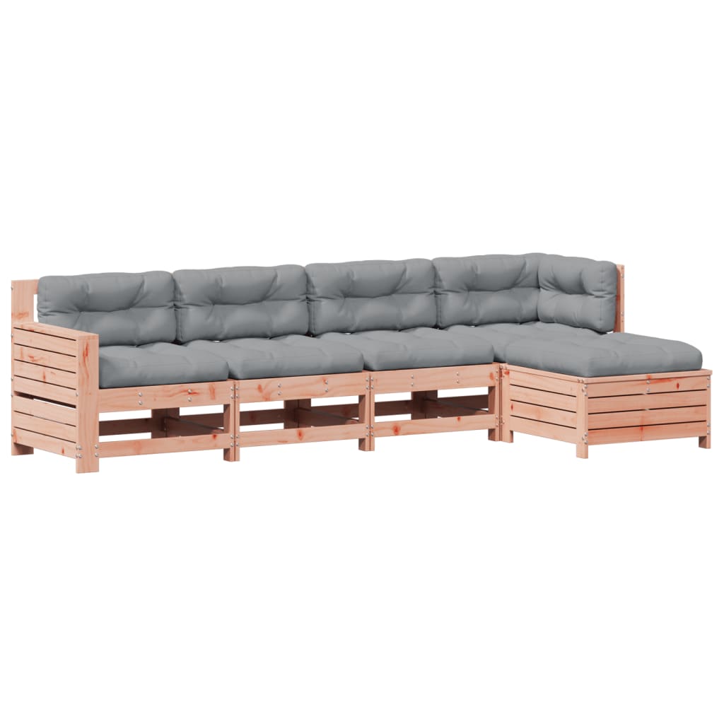 Set Divani Giardino 5 pz con Cuscini Legno Massello di Douglas - homemem39