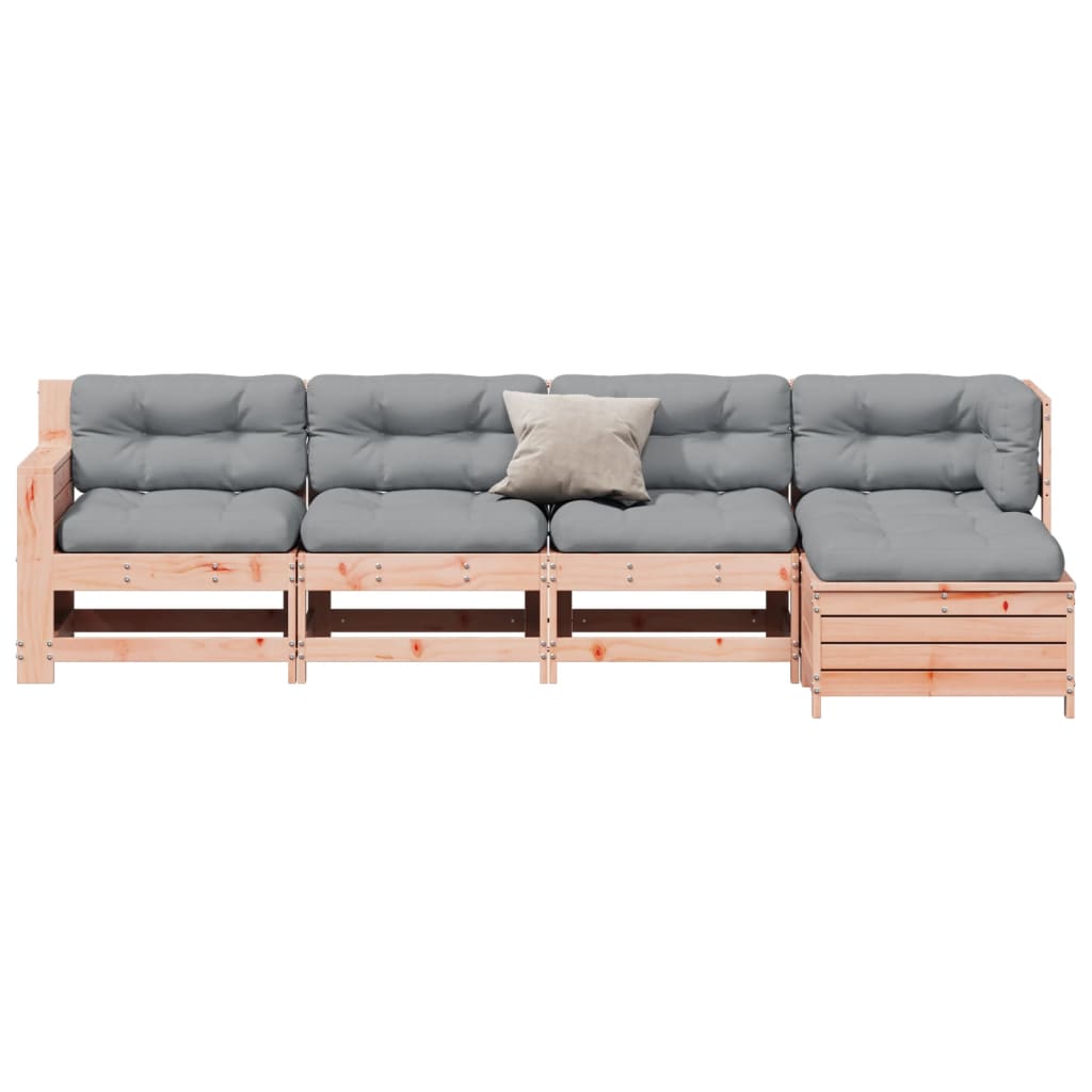 Set Divani Giardino 5 pz con Cuscini Legno Massello di Douglas - homemem39