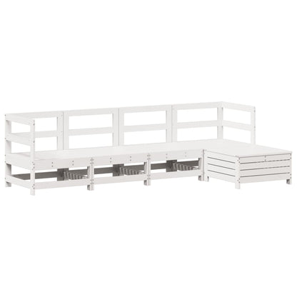 Set Salotto da Giardino 5 pz Bianco in Legno Massello di Pino | homemem39