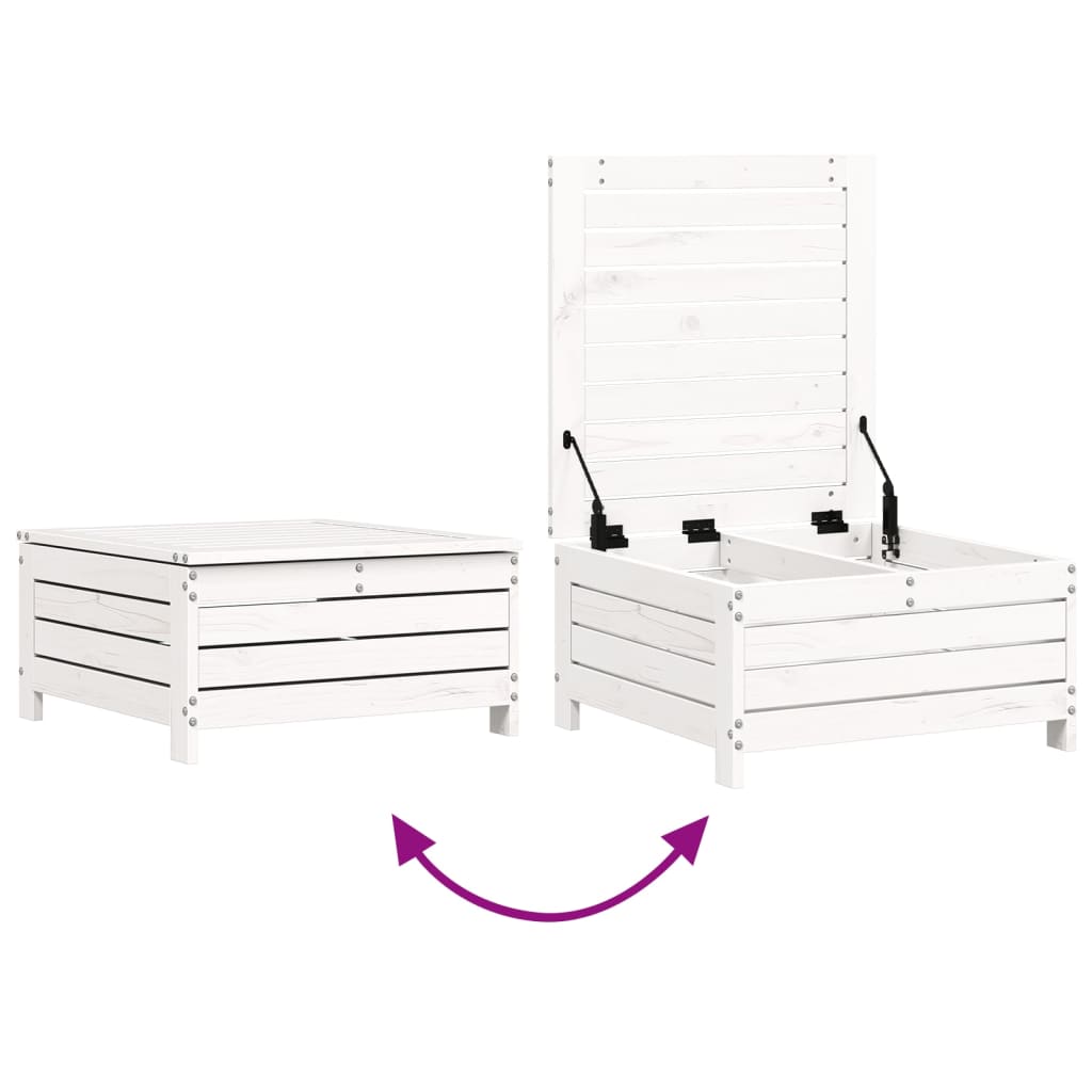Set Salotto da Giardino 5 pz Bianco in Legno Massello di Pino | homemem39
