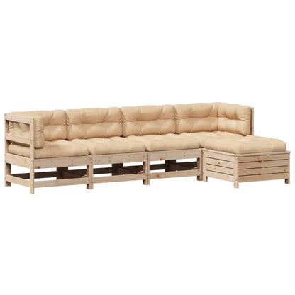 Set Divani Giardino 6 pz con Cuscini in Legno Massello di Pino | homemem39