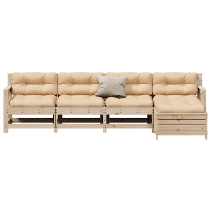 Set Divani Giardino 6 pz con Cuscini in Legno Massello di Pino | homemem39