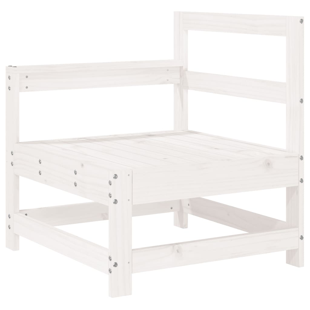 Set Divani da Giardino 6 pz Bianco in Legno Massello di Pino