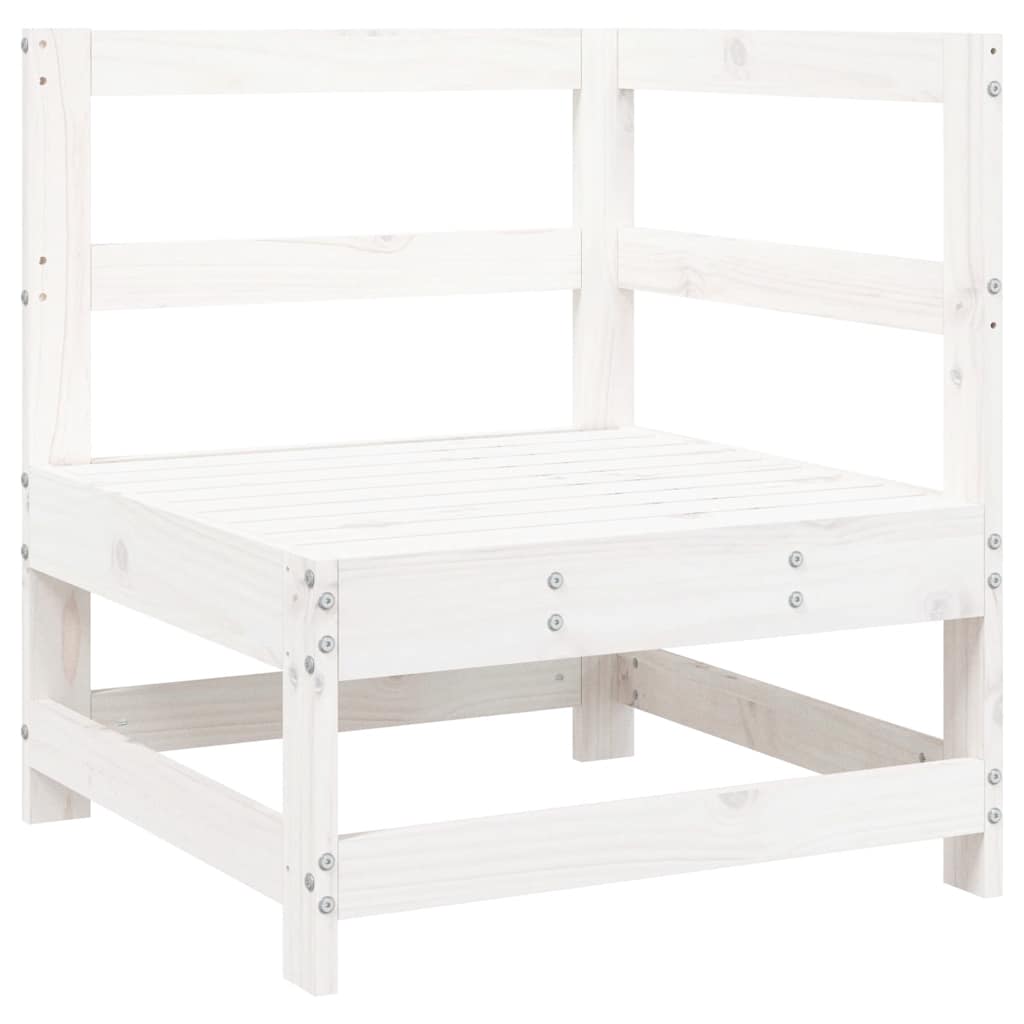 Set Divani da Giardino 7 pz Bianco in Legno Massello di Pino - homemem39