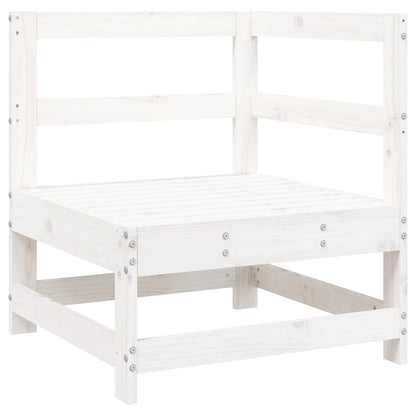 Set Divani da Giardino 7 pz Bianco in Legno Massello di Pino - homemem39