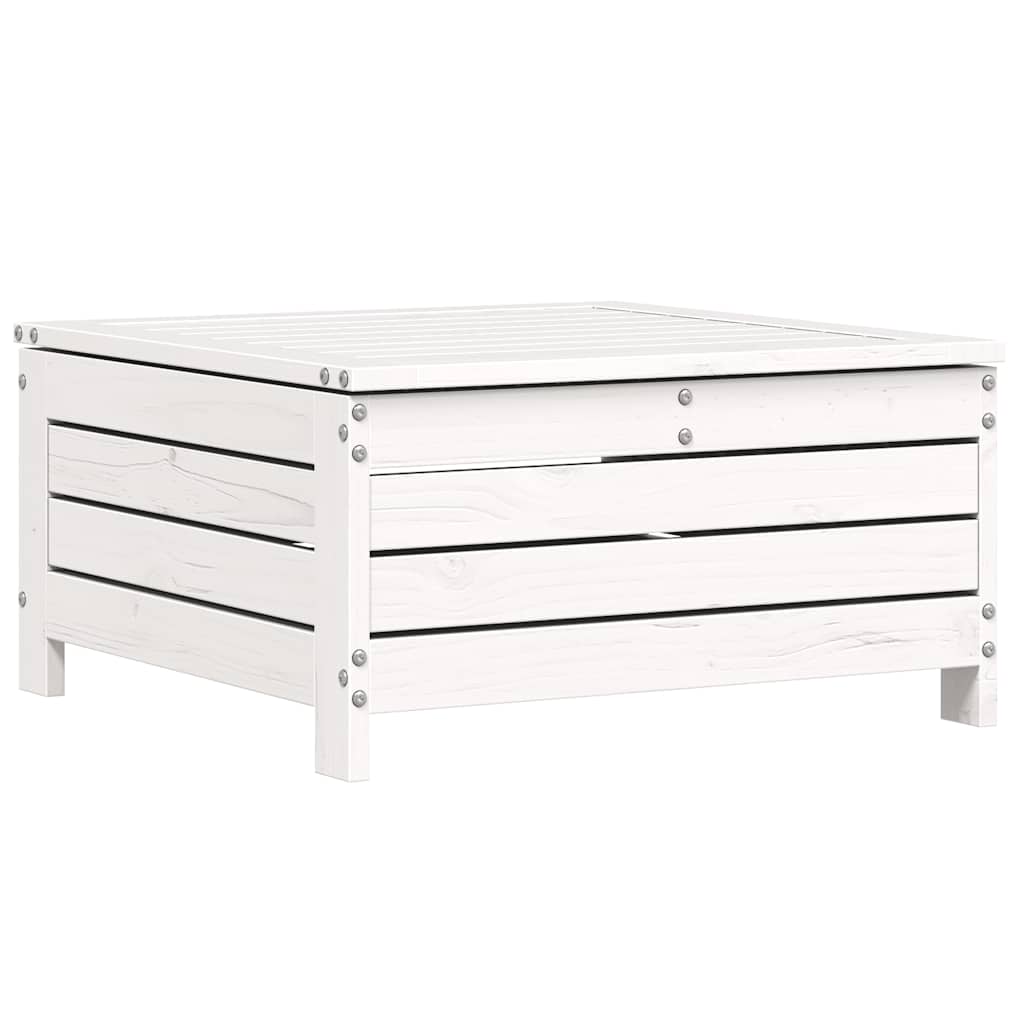 Set Divani da Giardino 7 pz Bianco in Legno Massello di Pino - homemem39