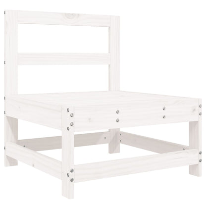 Set Divani da Giardino 7 pz Bianco in Legno Massello di Pino | homemem39