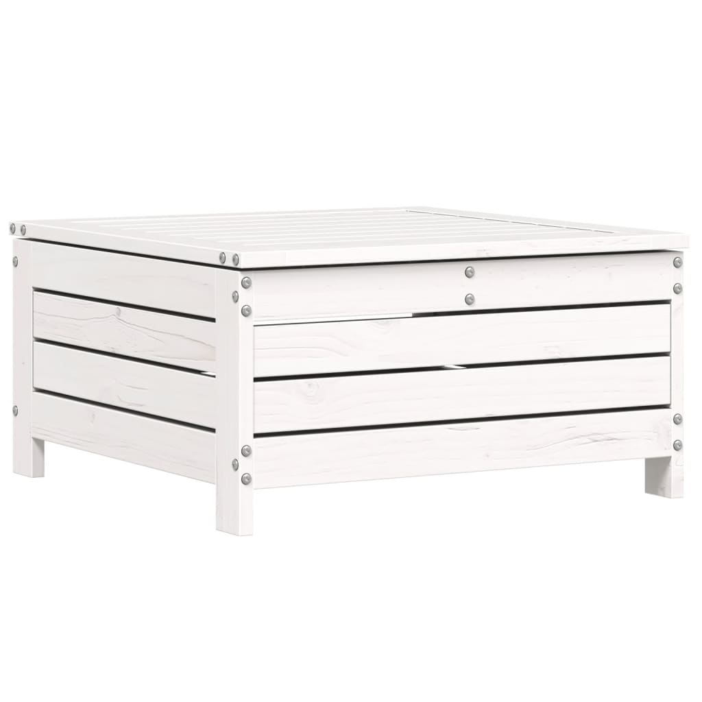 Set Divani da Giardino 7 pz Bianco in Legno Massello di Pino | homemem39