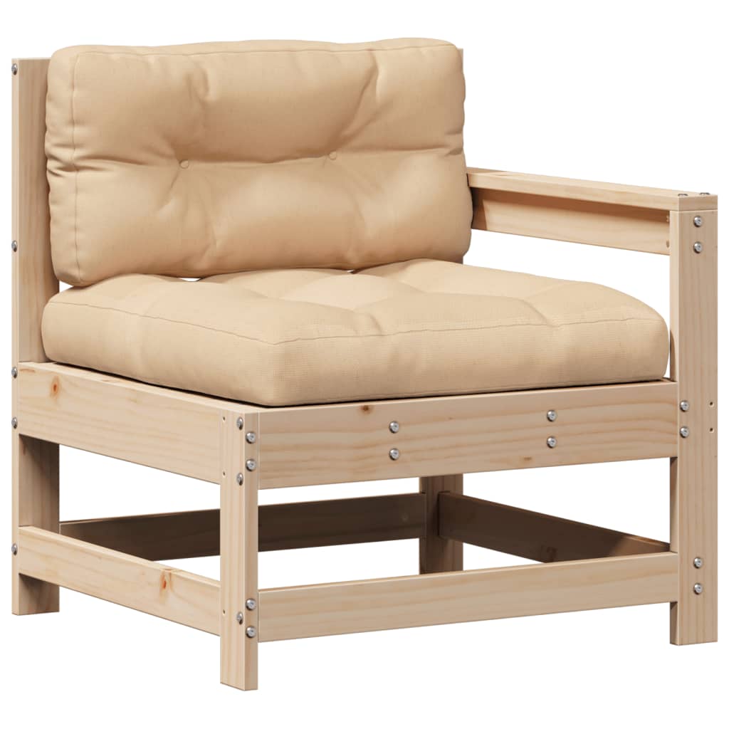 Set Salotto Giardino 7 pz Cuscini Antracite Legno Massello Pino