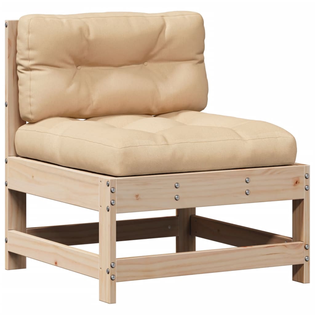 Set Salotto Giardino 7 pz Cuscini Antracite Legno Massello Pino
