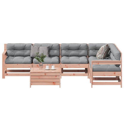 Set Divani Giardino 7 pz con Cuscini Legno Massello di Douglas - homemem39