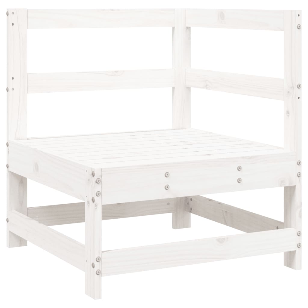 Set Divani da Giardino 7 pz Bianco in Legno Massello di Pino | homemem39