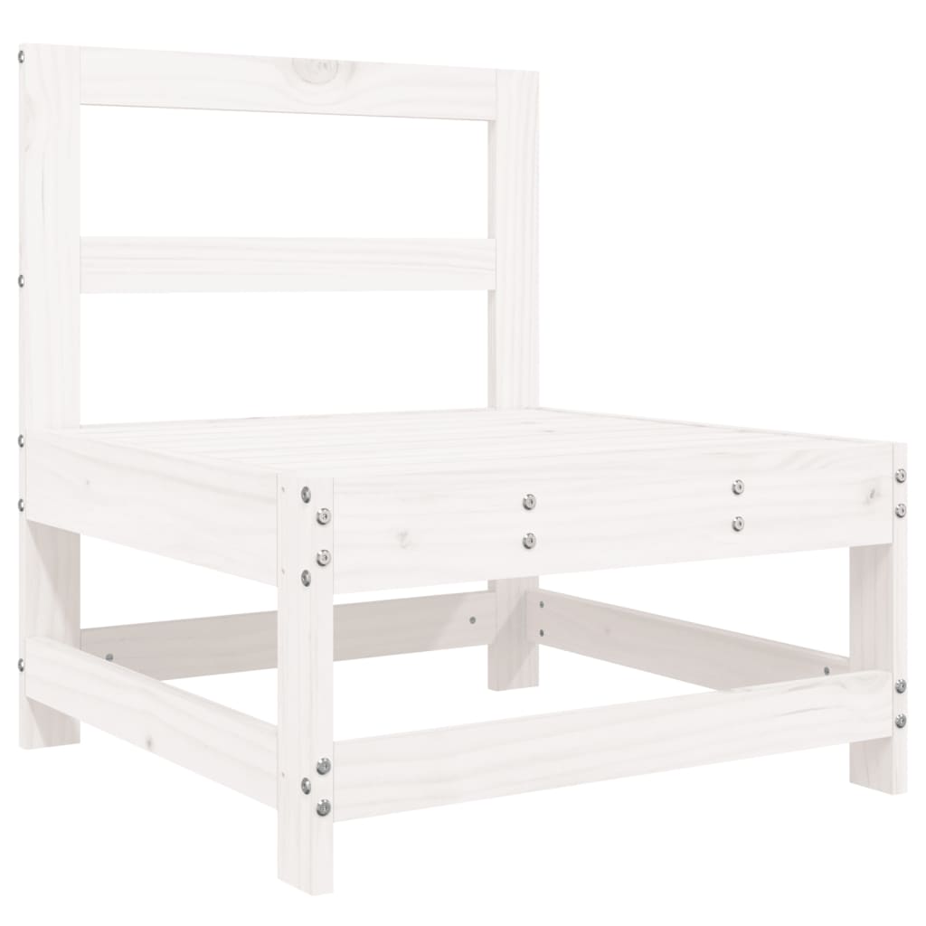 Set Divani da Giardino 6 pz Bianco in Legno Massello di Pino - homemem39