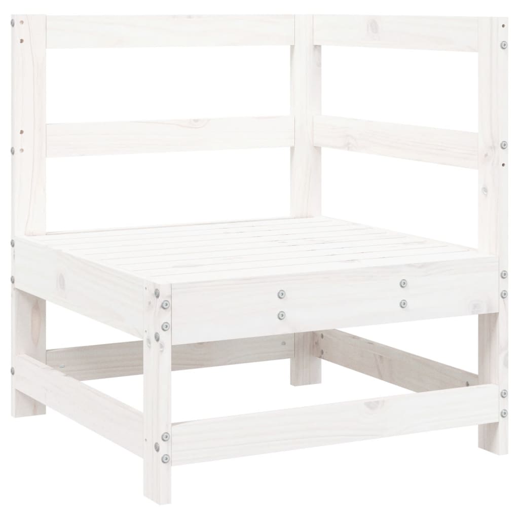 Set Divani da Giardino 7 pz Bianco in Legno Massello di Pino | homemem39