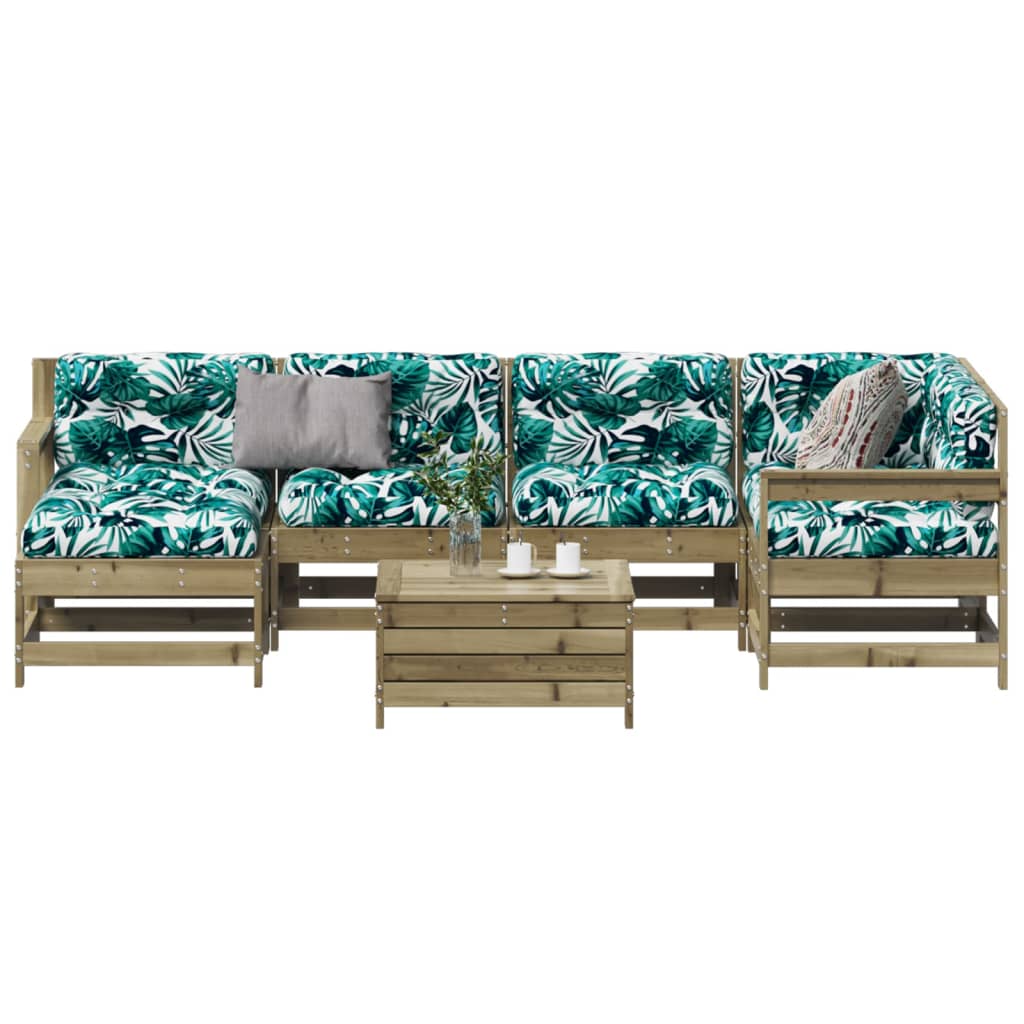 Set Divani da Giardino 7pz con Cuscini Legno Impregnato di Pino - homemem39