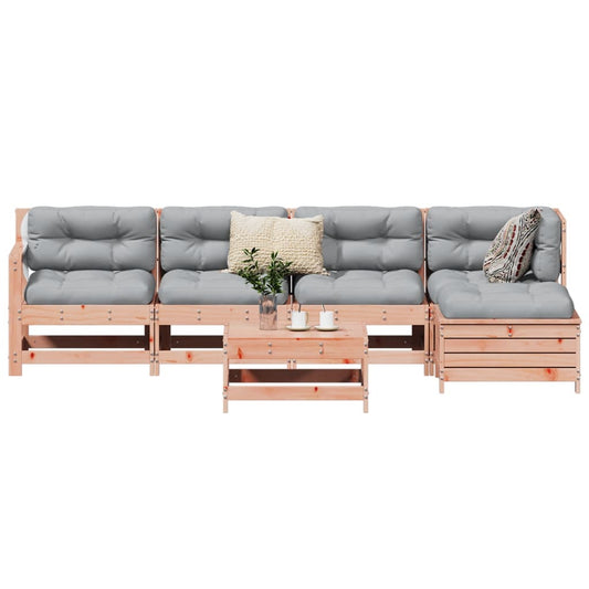 Set Divani da Giardino 6 pz in Legno Massello Abete Douglas - homemem39