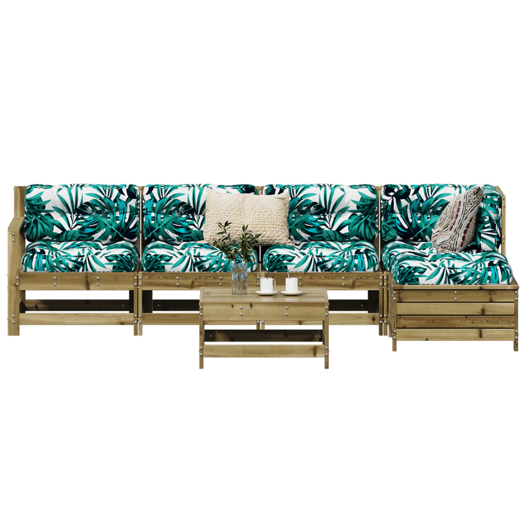 Set Divani da Giardino 6 pz in Legno Impregnato di Pino - homemem39