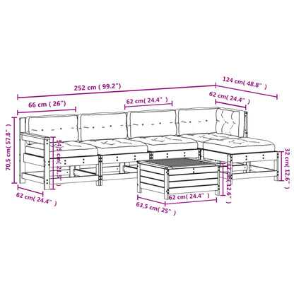 Set Divani da Giardino 6pz con Cuscini Legno Impregnato di Pino - homemem39