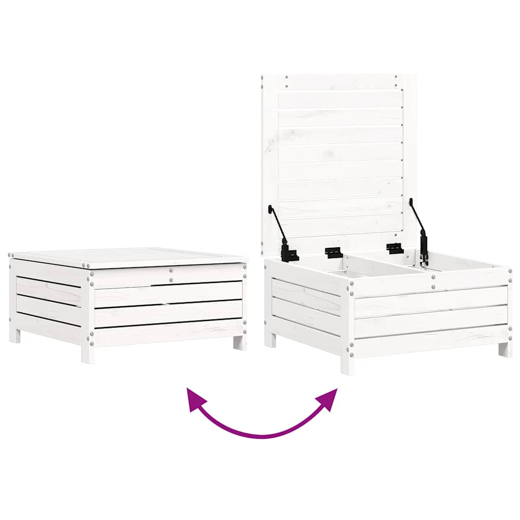 Set Divani da Giardino 7 pz Bianco in Legno Massello di Pino - homemem39