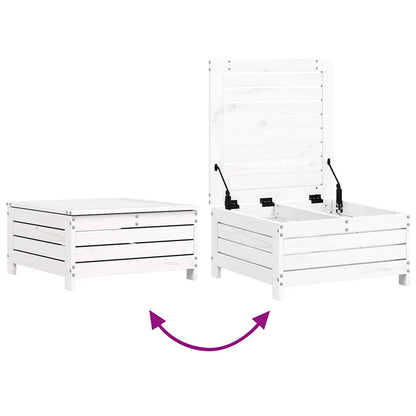Set Divani da Giardino 7 pz Bianco in Legno Massello di Pino - homemem39