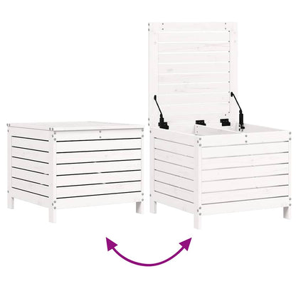 Set Divani da Giardino 7 pz Bianco in Legno Massello di Pino | homemem39