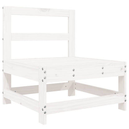 Set Divani da Giardino 7 pz Bianco in Legno Massello di Pino | homemem39