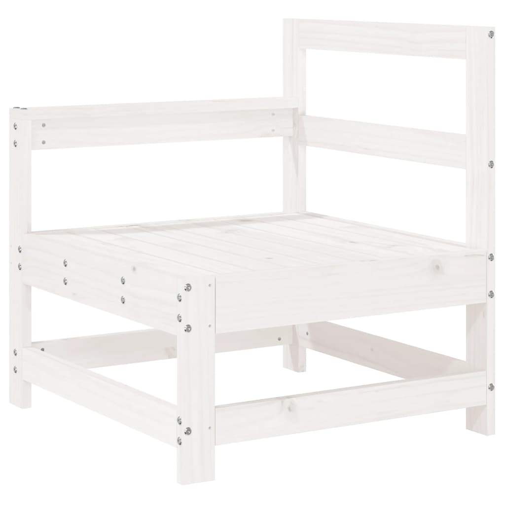 Set Divani da Giardino 7 pz Bianco in Legno Massello di Pino | homemem39