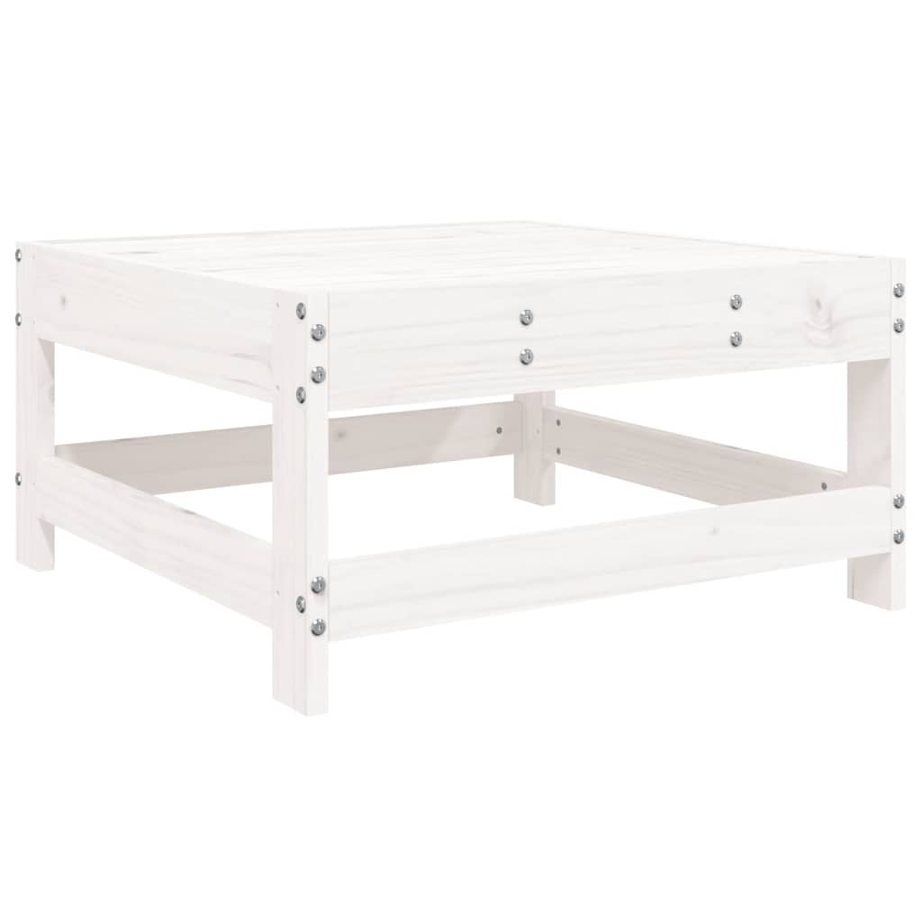 Set Divani da Giardino 7 pz Bianco in Legno Massello di Pino | homemem39