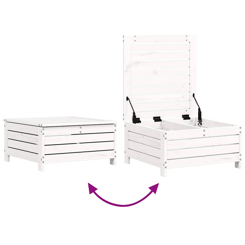Set Divani da Giardino 7 pz Bianco in Legno Massello di Pino | homemem39