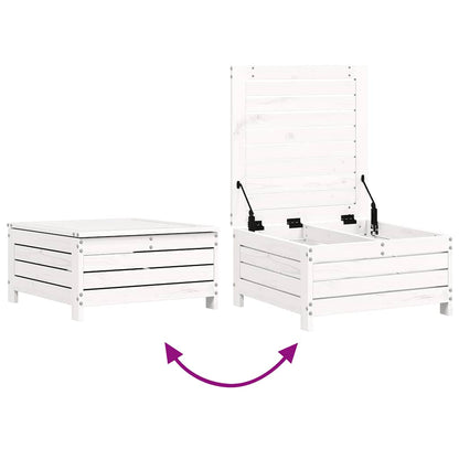 Set Divani da Giardino 7 pz Bianco in Legno Massello di Pino | homemem39