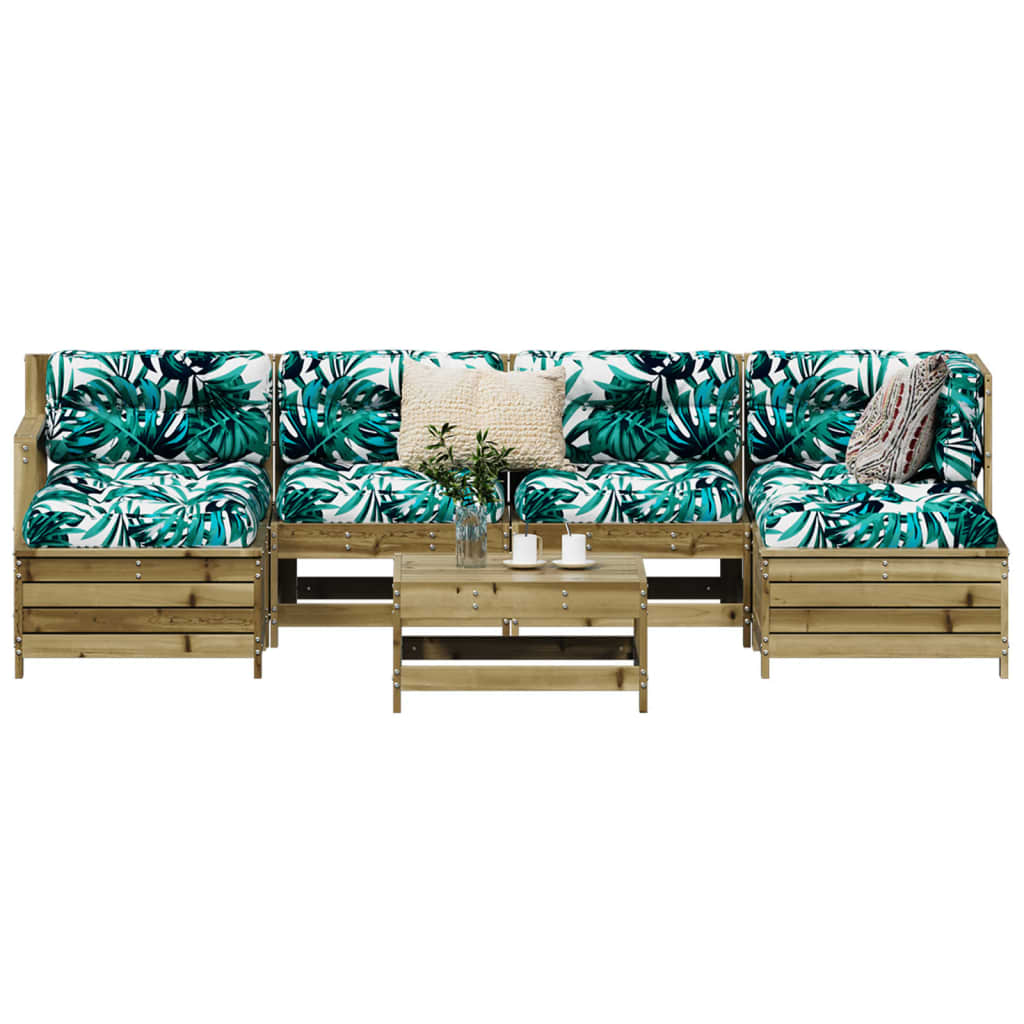 Set Divani da Giardino 7 pz in Legno Impregnato di Pino - homemem39