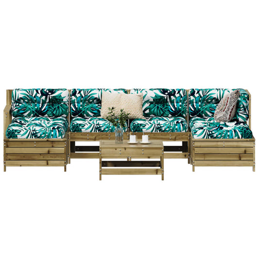 Set Divani da Giardino 7 pz in Legno Impregnato di Pino - homemem39