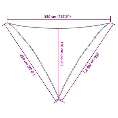 Vela Parasole 160 g/m² Triangolare 2,5x2,5x3,5 m in HDPE | homemem39