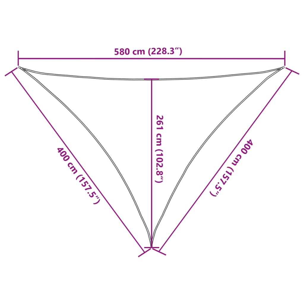 Vela Parasole 160 g/m² Triangolare 4x4x5,8 m in HDPE | homemem39