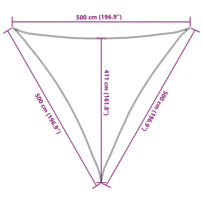Vela Parasole 160 g/m² Triangolare 5x5x5 m in HDPE