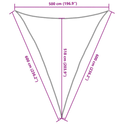 Vela Parasole 160 g/m² Triangolare 5x6x6 m in HDPE | homemem39