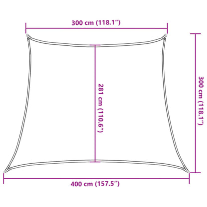 Vela Parasole 160 g/m² Trapezio Grigio Chiaro 3/4x3 m in HDPE | homemem39