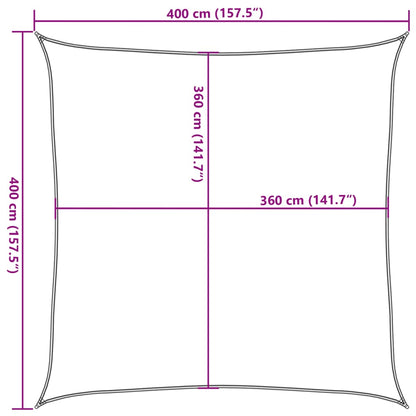 Vela Parasole 160 g/m² Quadrata Sabbia 4x4 m in HDPE